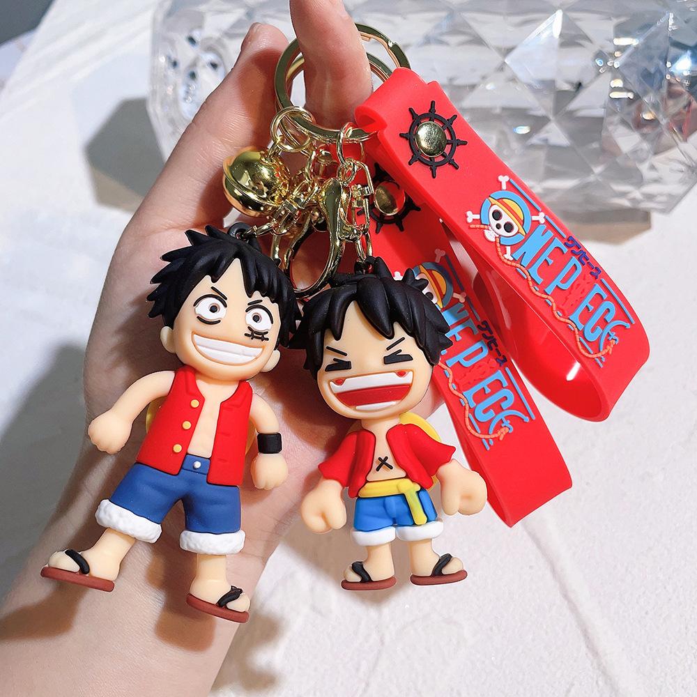 Anime One Piece Keychain Cute Luffy Sabo Resin Action Key Ring Car Backpack Decor Key Chain Gifts