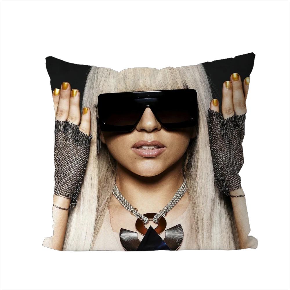 Singer Lady Gaga Pillow Case For Car Sofa Decorative Home Doublesided Print Plush Square Throw Pillow Cushion Cover