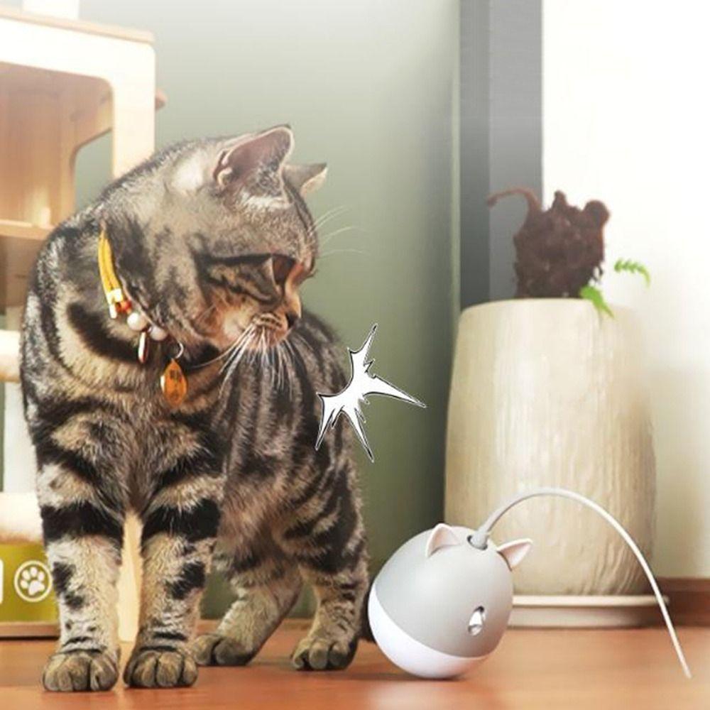 USB Rechargeable Automatic Interactive Cat Toy Tumbler Teasing Cat Stick  Teasing Cat