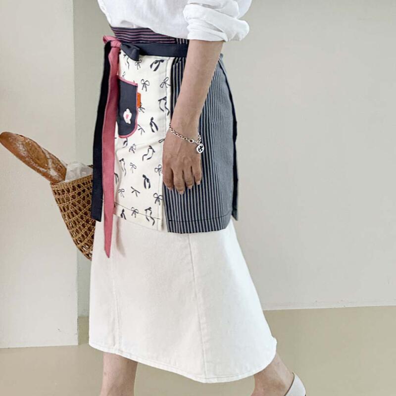 French Ribbon Waterproof Half Apron