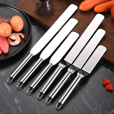 Paslanmaz Çelik Peynir & Pasta Bıçağı Seti: Spatula, Kavisli ve Düz Kazıyıcılar, Tereyağı Bıçağı, Pişirme Aletleri.