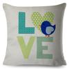 Nordic Style Love Heart Letter Pillowcase Decor Flower Printed Pillow Case for Home Car Sofa Polyester Cushion Cover X