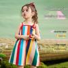 ASK JUNIOR Girls' Rainbow Print Sleeveless Princess Dress