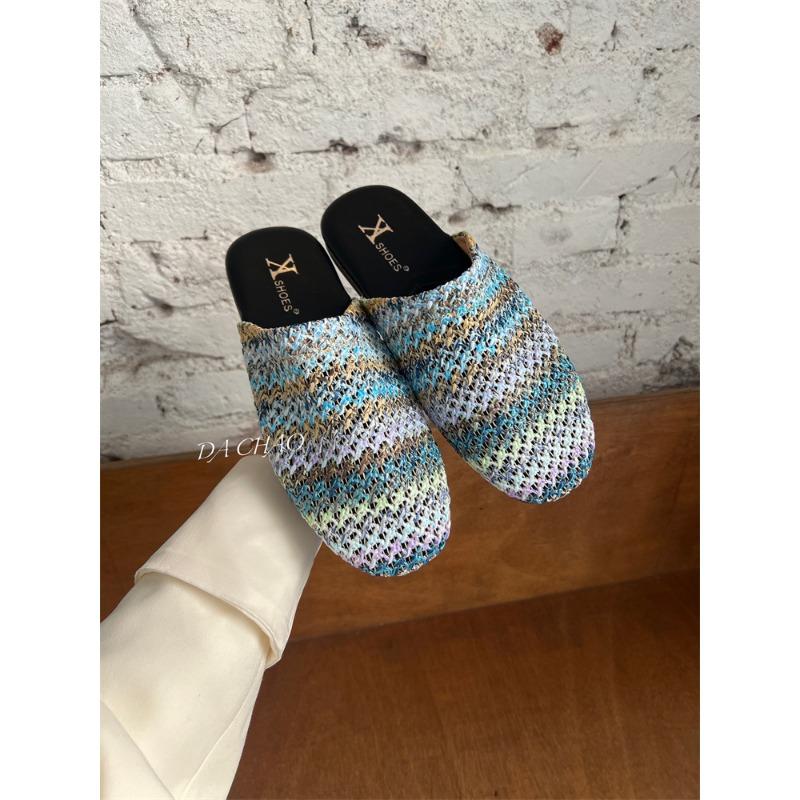 

Нишевые ретро сумки с плоским дном, полушлепанцы, женская новая летняя обувь, повседневные туфли-однопедальки, одинарные туфли 40