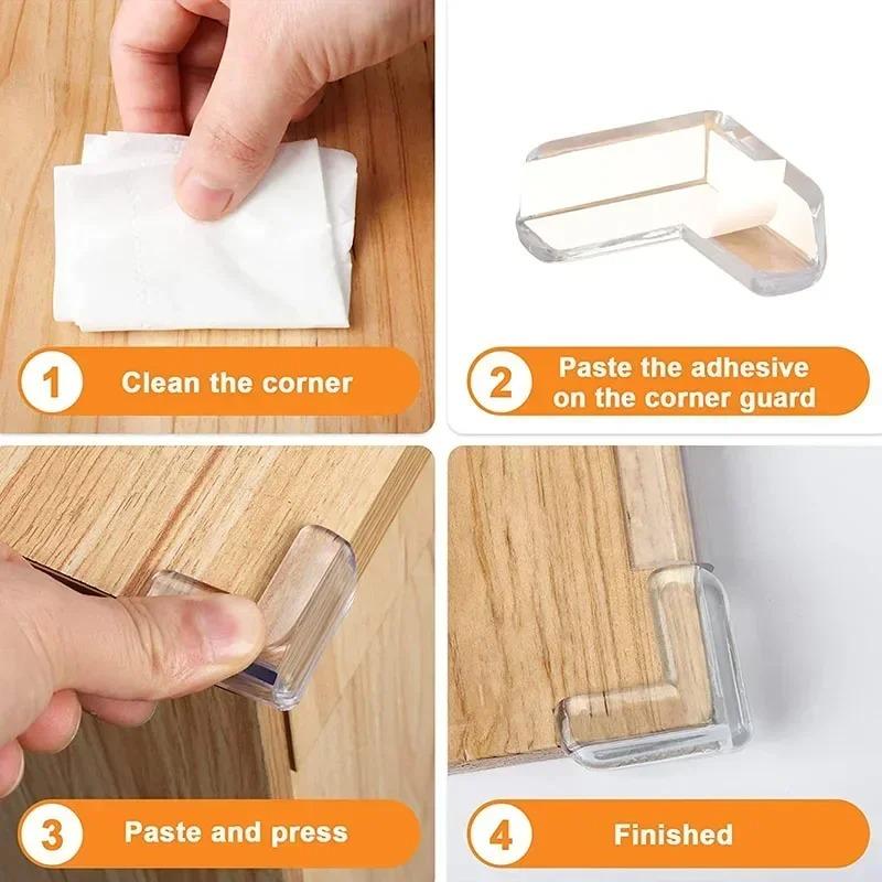 Baby Safety Silicone Edge Protector Soft Transparent Child Proofing Anti-Collision Table Corner Cover Furniture Protection for Kids