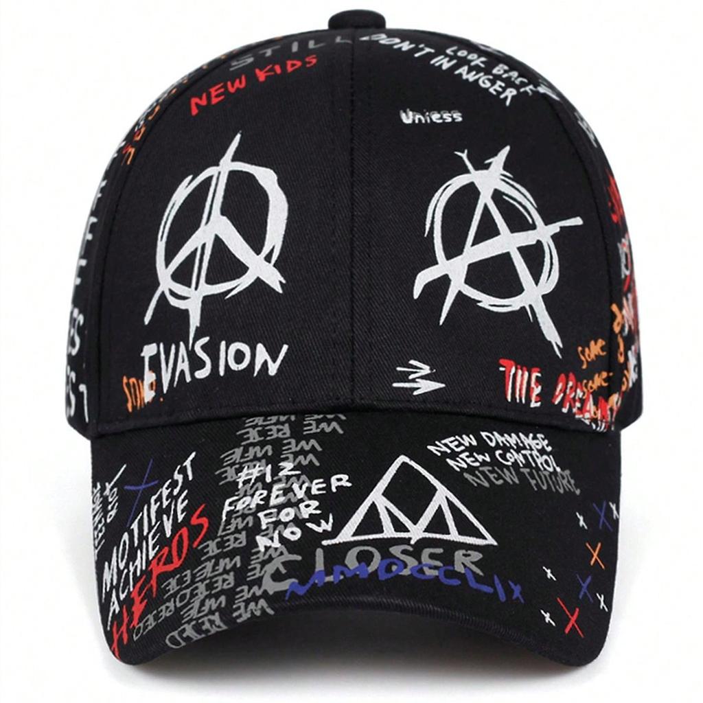 Unisex Colorful Eye Graffiti Print Baseball Caps Outdoor Adjustable Spring and Autumn Casual Sunscreen Hat