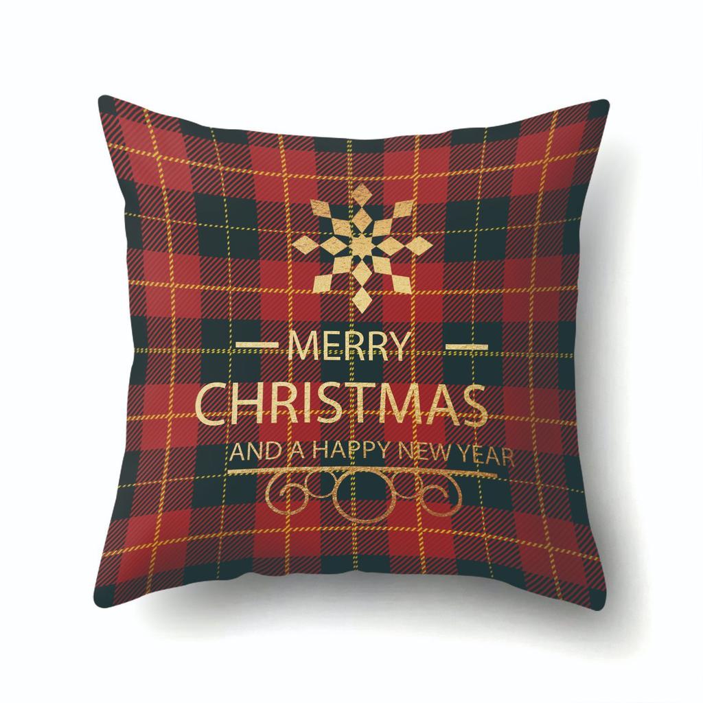 Background Plaid Christmas Polyester Pillowcase Office Pillowcase