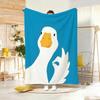 Cartoon Fun Duck Pattern Throw Lightweight 240g Flannel Blanket Soft Skin-friendly for Summer Cooling