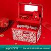 Portable Double-Layer Aluminum Alloy Cosmetic Case with Mirror and Password Lock