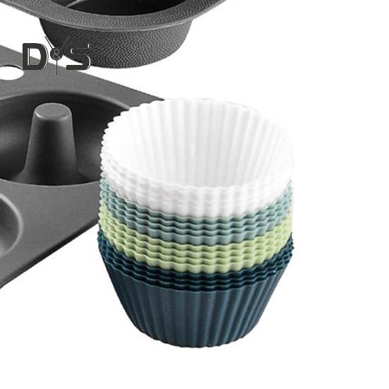 24 ks/sada Tepelně odolná nepřilnavá forma na muffiny Silikonová elastická Forma na dortíky, která se snadno vyjímá, příslušenství k pečení
