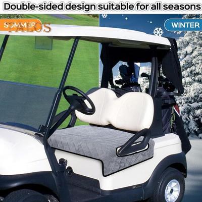 Golf Cart Seat Cover Soft Velvet Surface Golf Cart Seat Towel Blanket with Non-Slip Bottom for Most Club Car Cart Accessory