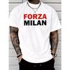 Europäische Größe Herren Lässiger Mode-Stil Kurzarm-T-Shirt, Komm schon Mailand Buchstaben-Aufdruck Faser, Normale Passform Rundhals, Bequem Elastisch Sommer
