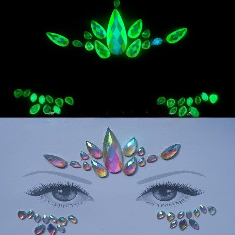 Crystal Tattoo Sticker Glitter Eyeliner Eyebrow Makeup Face Eyes Diamond Temporary Tattoo Rock Rhinestone 3D Eyeliner Stickers