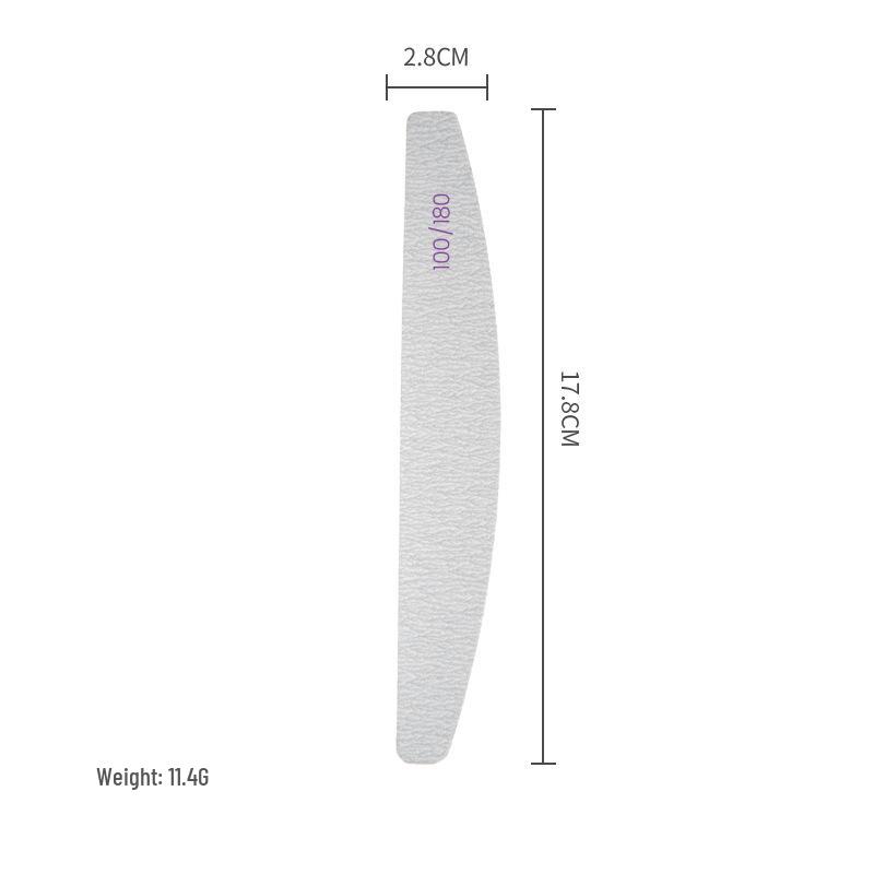 High-Quality Wear-Resistant Half-Moon Nail Files - Curved/Straight Emery Sanding Tools