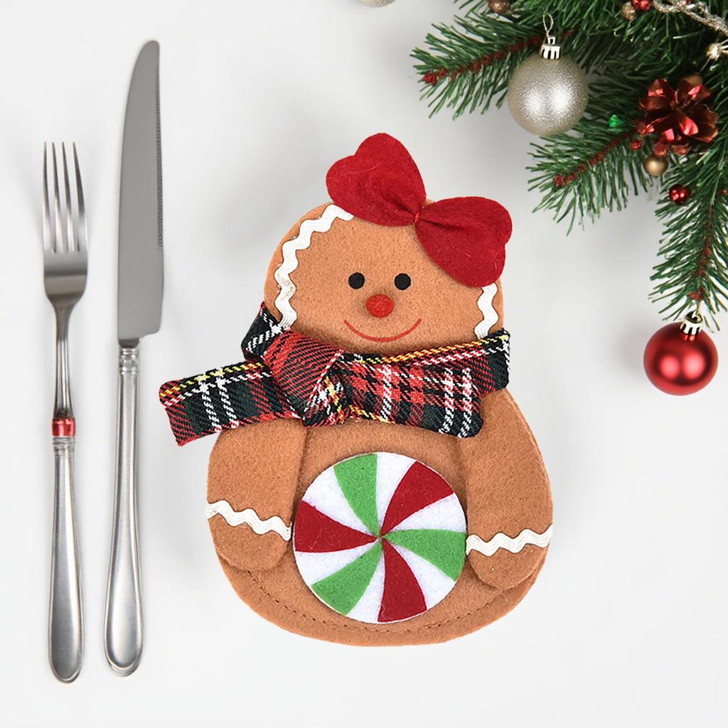 Creative Cartoon Christmas Tableware Set: Knife, Fork, and Decorative Doll Set for Holiday Dining