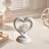 Rose Heart Figurine, 3D Printed Heart Sculpture, Romantic Decorative Ornament for Table, Shelf Centerpiece