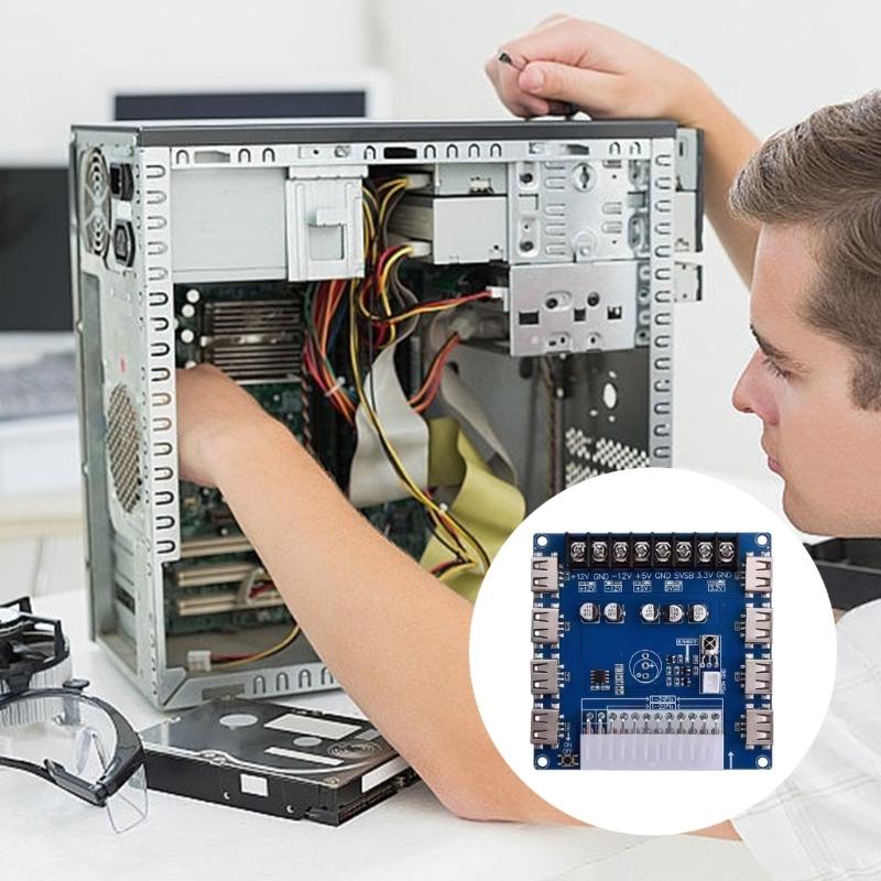 Universal Computer Power Supply Unit 8 USB Charging Specks Practical Computer Power Extension Board for DIY Applications