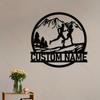 Customizable Metal Sign Running Silhouette Fairy Tale Family Name Wall Art Hot Sale