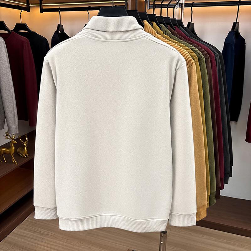 Hengyuanxiang Men's Thermal Double-Velvet V-Neck Long-Sleeve Shirt