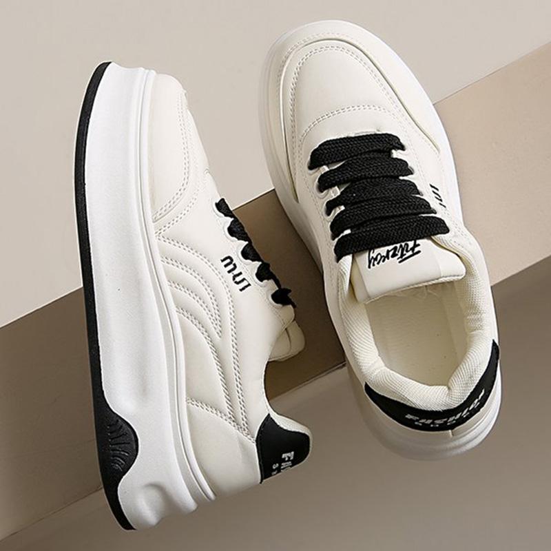 Fashion Letter Embroidery Sports Shoes Women Spring Autumn Mix Color Lace Up Sneakers Woman Soft Sole Platform Vulcanize Shoes Mujer