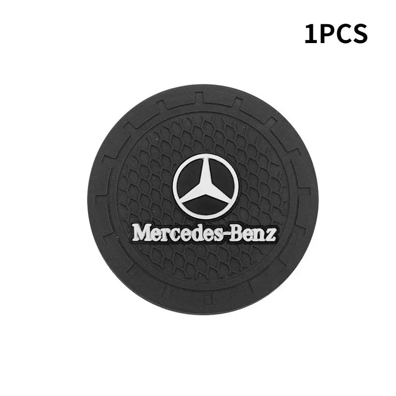 

New 80% For AMG Car for Mercedes benz AMG 1/2pcs Non-slip Car Water Cup Pad Coaster Rubber Mat For Mercedes Benz B/C/E/S Class