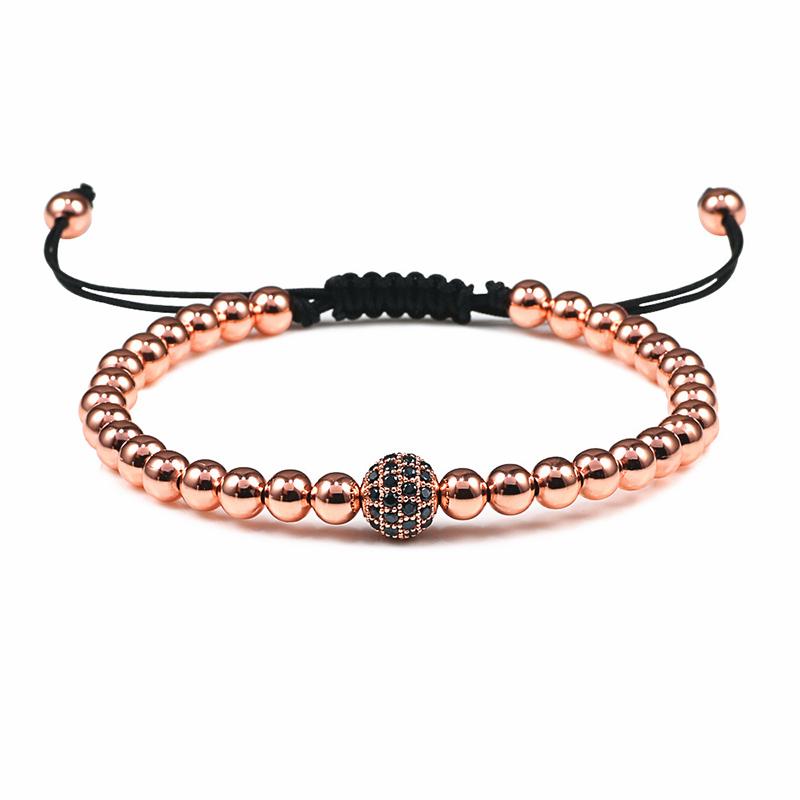 Charm Skull Head Copper Beads Bracelets Handmade Pave CZ Skeleton Crystal Adjustable Bracelet Punk Wrist Jewelry for Women Men
