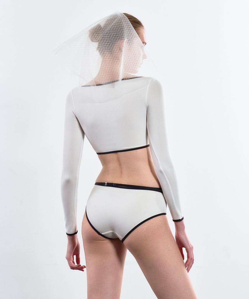 VINAJ Tiny Ribbon Line Classic Bikini Bra (White)
