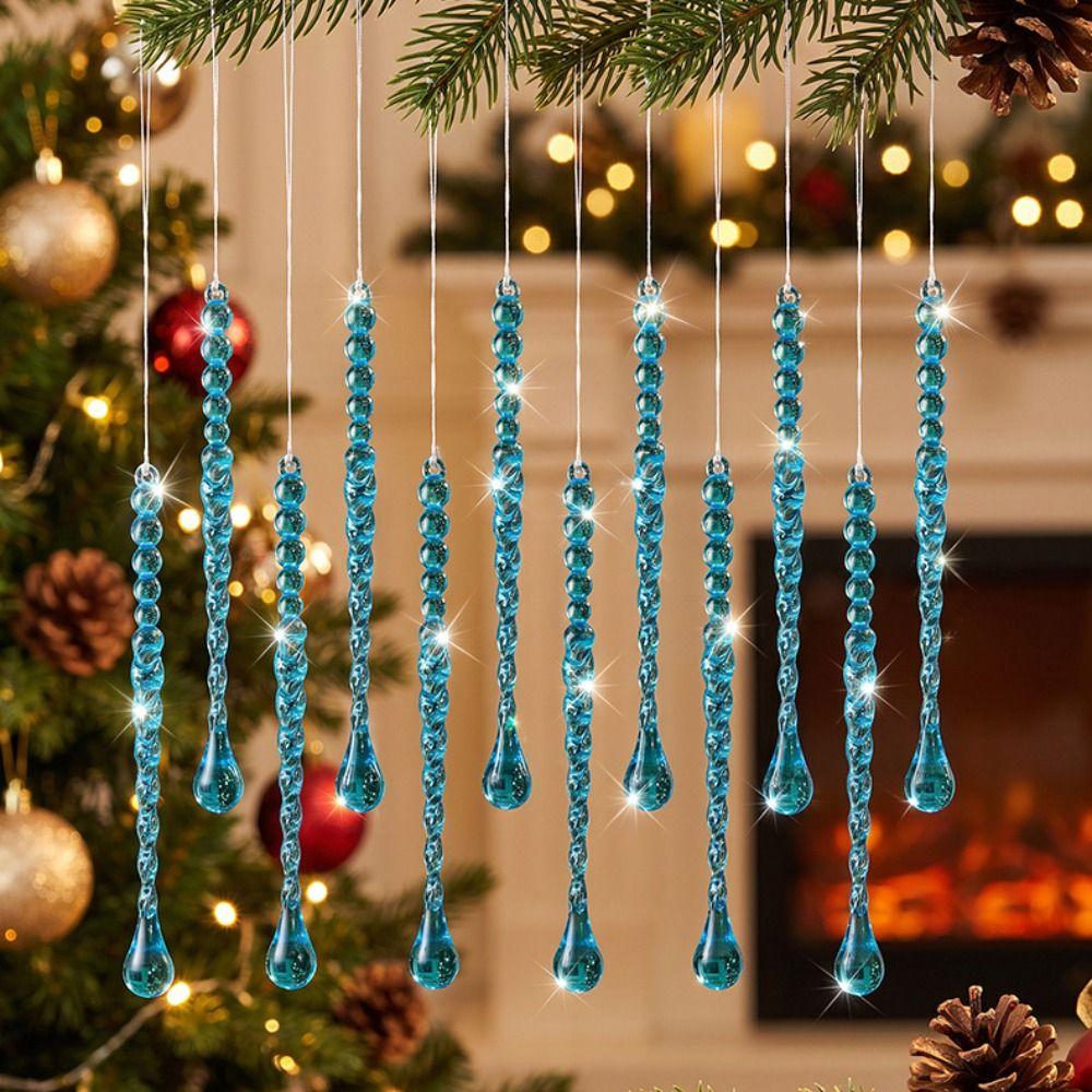 Transparent Christmas Hanging Pendants Twist Bead Drop Ornaments  Holiday Party Decoration
