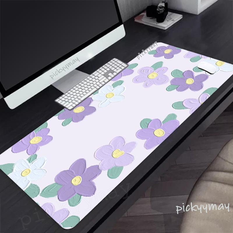 Pink Flowers Large Mouse Mat Gaming Mousepad Big Gamer Mousepads xmm Rubber Keyboard Mats Desk Pad HD Mouse Pads