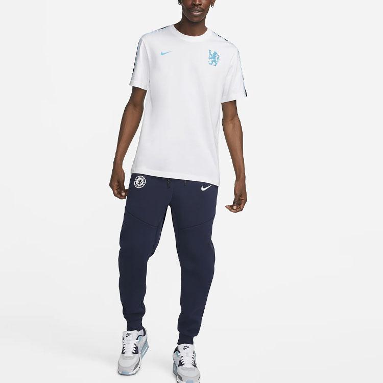 Nike Chelsea FC Tech Fleece Logo Embroidered Drawstring Cuffed Knit Joggers Men Joggers Navy-Blue DM2900-419