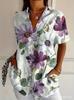 European and American summer hot-selling shirts, short-sleeved women's clothing, printed fashion lapel shirts, tops, casual women's clothing