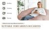 Large Round Bean Bag Lounge Chair with Enhanced Stability for Versatile Living Room and Bedroom Relaxation