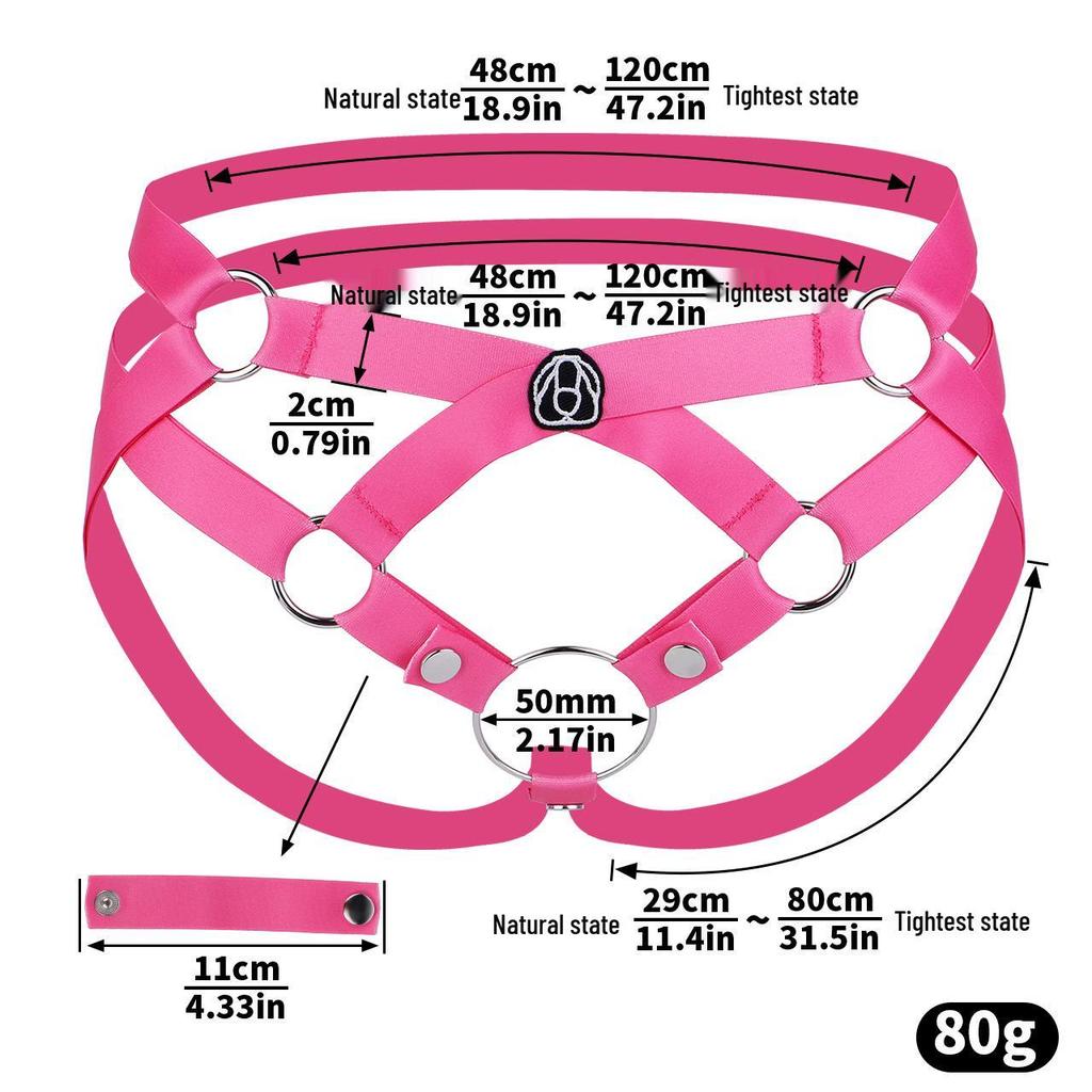 FRRK Adjustable Chastity Lock Belt with Elastic Buttons for Outing Wear