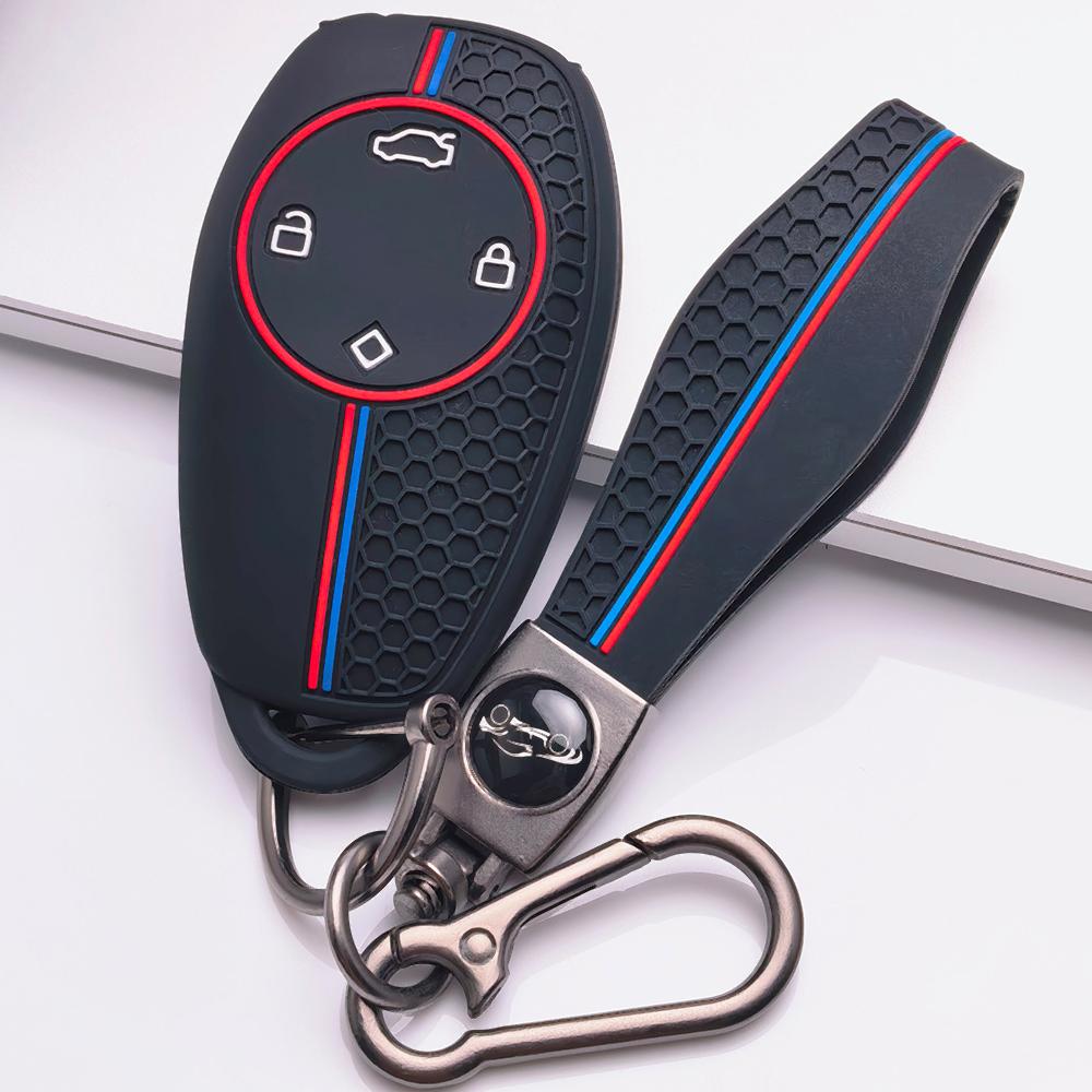 Smart Remote Key Shell Protector for Leapmotor T03 S01 C11 C01 C10 C07 with Keychain Honeycomb Texture Racing Stripe Remote Key Case Protector