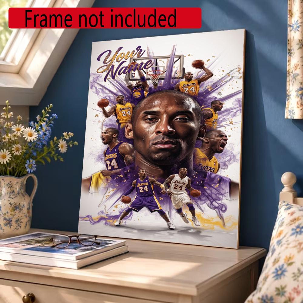 Kobe Personalized Name Round Diamond Painting Kit Diamond Embroidery Painting Rhinestones Mosaic Frameless Handwork Decoration Arts