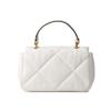 Tory Burch Kira Logo Flap Closure Napa Leather Tote Shoulder Crossbody Bag Small Women Bags White 154719-100