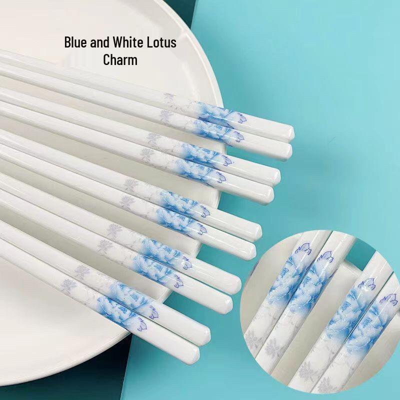 Jingdezhen Keramik Essstäbchen: Schimmelresistent, Rutschfest, Langlebig, Hitzebeständig, Leicht zu Reinigen, Verformungsbeständig, Umweltfreundlich für den Heimgebrauch