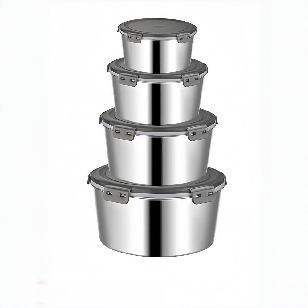 201 Stainless Steel Fresh Keeping Box with Lid Lunch Box  for Kitchen Refrigerator