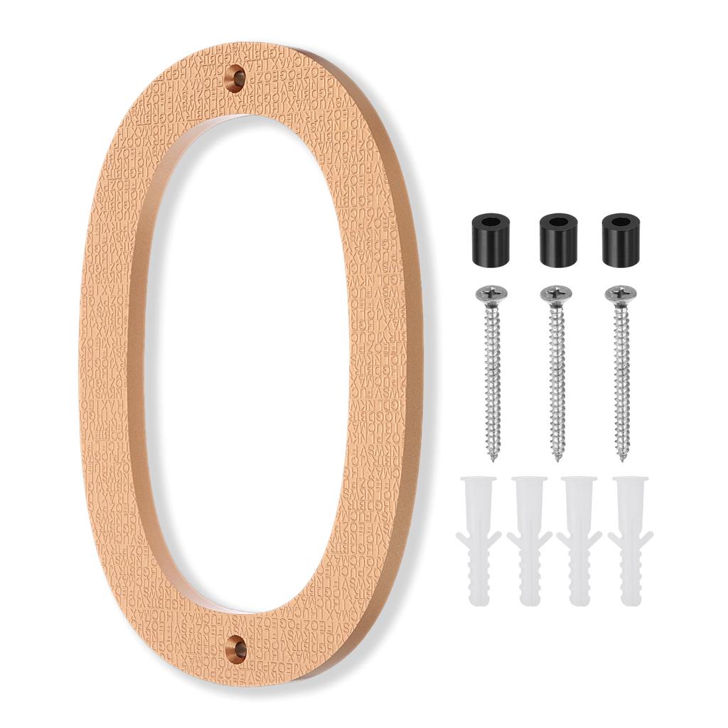 10 Inch House Number, House Address Numbers Sign Large Floating Modern with Screws for Outside Door Wall Street, Gold, 0-9