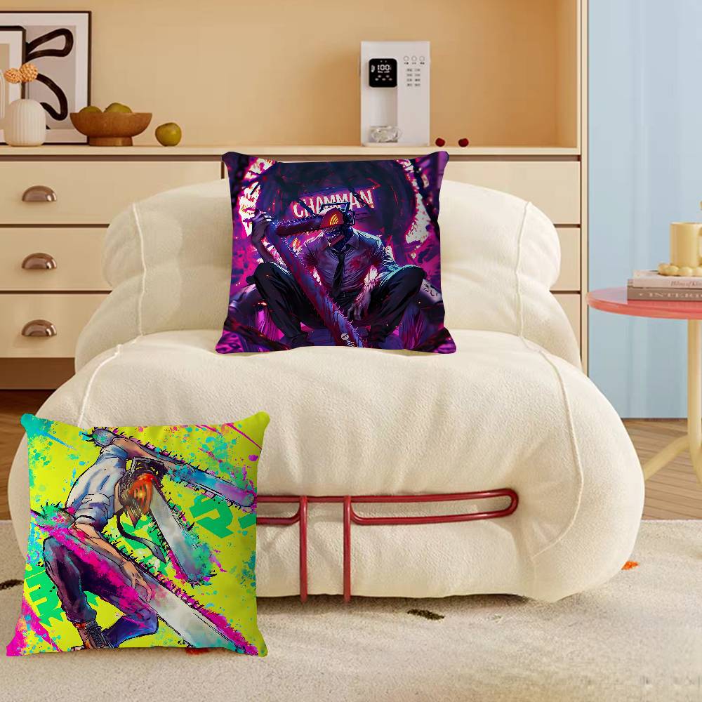 C-Chainsaw Man Dekorativ Rum Estetik Kuddfodral Heminredning Sovrum Soffa Säng Soffa Kuddfodral 45x45
