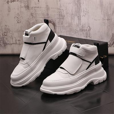 New Men Canvas Casual Shoes High Tops Sneakers Punk Hip Hop Rivet Height Increasing Shoes Flat Board Shoes Zapatillas Hombre