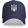 Tryzub Ukrainisches Dreizack-Wappen Marineblau Polyester Baseballkappe Lässig Sonnenschutz Erwachsener Unisex Baseballkappe