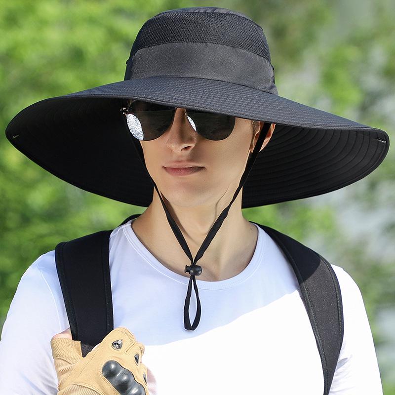Herren Sommer Wasserdichter Sonnenhut: Outdoor-Sonnenblende mit breiter Krempe zum Angeln und Bergsteigen