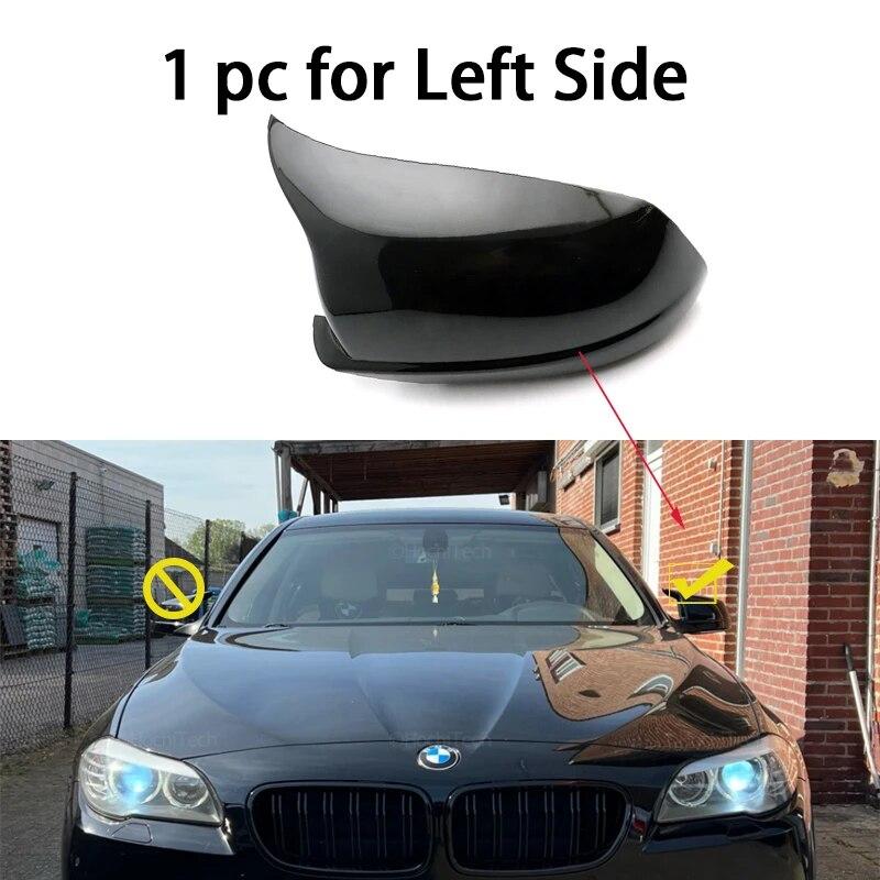 

2x крышка зеркала из углеродного волокна ABS, боковая крышка зеркала заднего вида, замена корпуса для BMW 5 серии F10 F11 F18 Pre-LCI 2010-2013 1pc Black Left Side