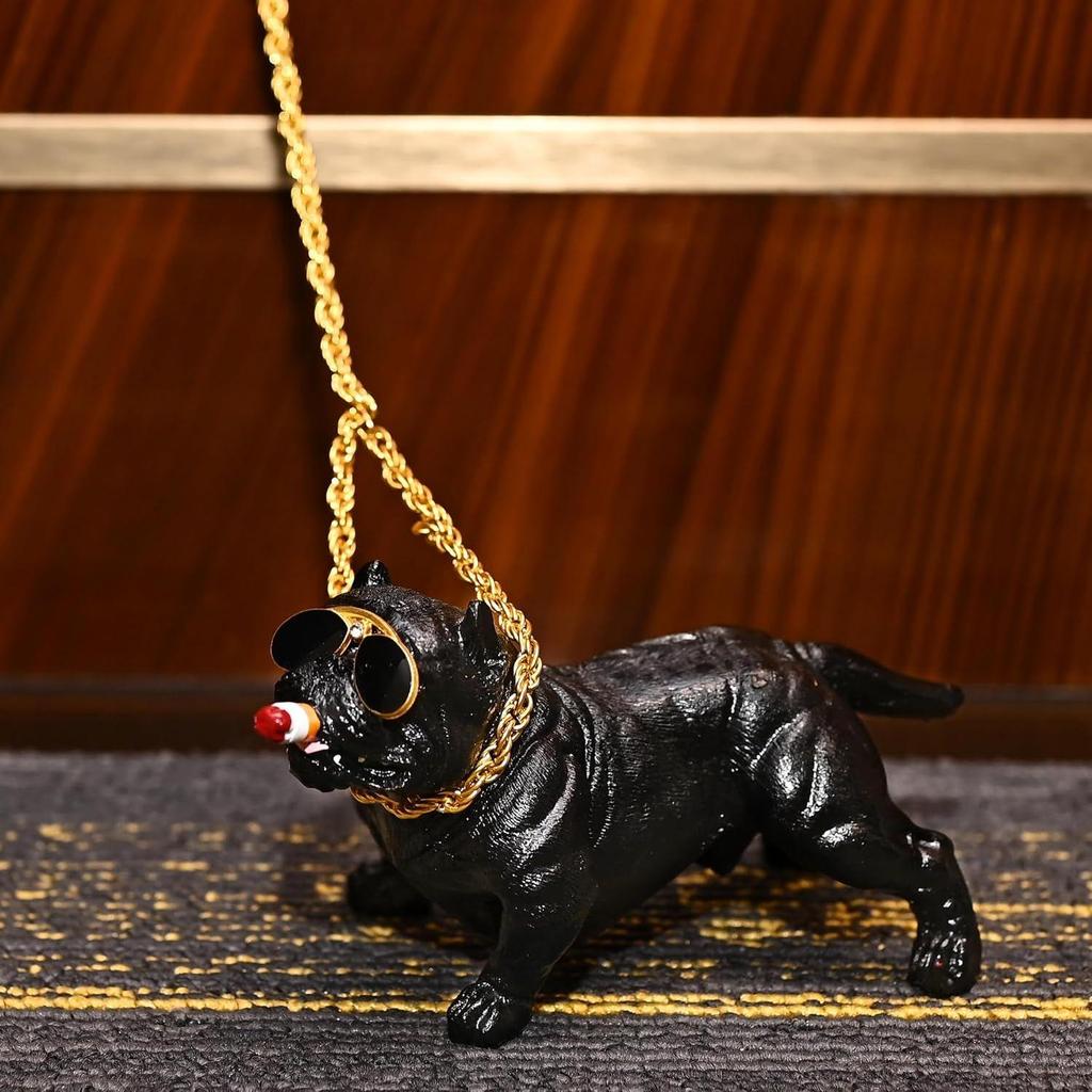 Itens de Decoração para Painel de Carro – Estatueta Decorativa de Bulldog Agressivo para Decoração de Casa e Carro
