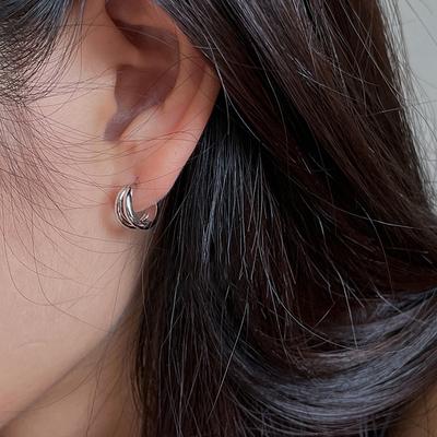 Double-Layer Round Stud Earrings For Women, Cold Wind, Niche, Simple Personality, Fashion Trend Temperament, Versatile Earrings, Earrings.