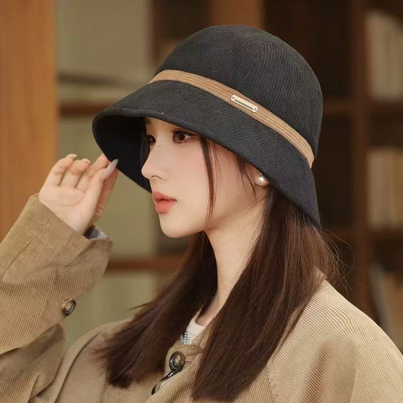 New Corduroy Bucket Hat Ladies Hat Autumn and Winter Basin Hat