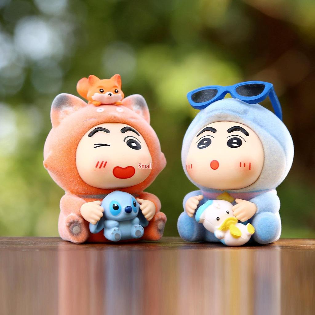 Anime Shin-chan Flocking Animal Series: Q Version Panda & Elephant Figure Toy Ornament