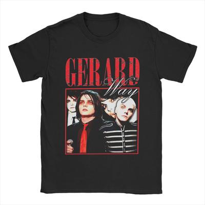 Gerard Way MCR T-Shirt for Men Casual 100% Cotton Tees Crew Neck Short Sleeve T Shirt Unique Clothing