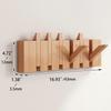 [Wall-Mounted Coat Rack] 1pc Natural Wood Wall-Mounted Coat Rack with Hooks -Piano-Shaped Accordion Design,Walnut Finish,Space-Saving Vertical Storage